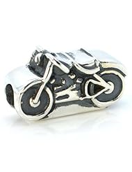 .925 Sterling Silver " Harley Motorcycle " Charm Bead Compatible with Pandora Chamilia Kay Troll Bracelet 2458