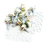 HiLetgo 10PCS B100K OHM　オーム線形テーパー　回転ポテンショメータ WH148 15MM シャフト 3ピン 帯ナッツ [並行輸入品]