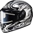 HJC Hellion with Electric Shield Men's CL-16SN Snow Racing Snowmobile Helmet w/ Free B&F Heart Sticker Bundle - MC-5