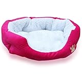 SODIAL(TM) Luxury Unique Warm Indoor Soft Pet Dog Cat Puppy Sofa House Bed with Mat Cushion Dog Supplies L Rose