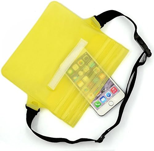 TheLovelyBird Waterproof Pouch with Waist Strap for Beach/fishing/hiking - Protects Personal Items From Water (Yellow)