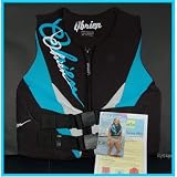 Large O'brien Adult Womens Ski Life Jacket Obrien PDF Vest, Color Is Hawaiian Blue