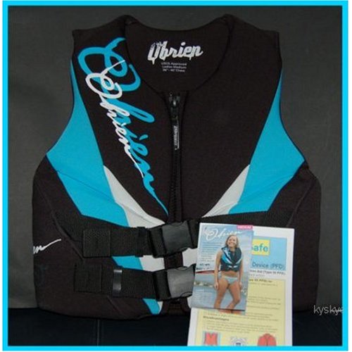 Medium O'brien Adult Womens Ski Life Jacket Obrien PDF Vest, Color Is Hawaiian Blue