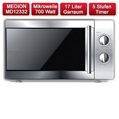 MEDION "LIFE" MD 12332 Edelstahl Mikrowelle 700 Watt Timer