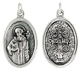 Sterling Silver Saint Benedict Medal 15/16 X 5/8 (24 mm X 16 mm).