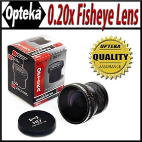 Opteka HD² 0.20X Professional Super AF Fisheye Converter for Canon 18-55mm, 55-200mm, 28-90mm, 28-105mm, 70-300mm, 135mm lenses