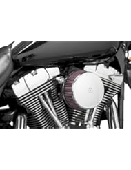 Automotive Parts and Accessories: Arlen Ness Billet Sucker Stage I Air Filter Kit with Steel Cover - Smooth Chrome - Red Filter 18-321 - Arlen Ness
