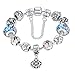 Presentski Fashion Charm Bracelet for Teen Girls and Women with Flower Themed Star Charms 7.1 Inches