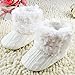 Weixinbuy Baby Girls Knit Soft Fur Winter Warm Snow Boots Crib Shoes