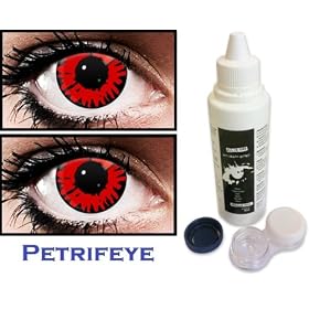 Twilight Volturi Blood Eyes (2 lenses in pack) Fashion Halloween Contact Lenses By Petrifeye Eyes With Free 120ml Solution And Blue/White Soaking Case