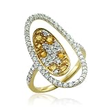 51SIKQz9y8L. SL160  14k Yellow Gold Citrine Gem Diamond Ring Band, Size 7, TW: 3.05 carat