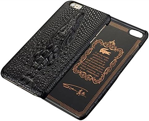 FLT® iPhone 6 6s Hot Cool 3D Soft Genuine Leather Crocodile Skin Back Cover Phone Case for 6Plus 6sPlus brand fashion shell (Black for iPhone 6 6s)
