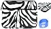 iPad 1 iPad 2 and The new iPad / iPad HD / iPad 3 Zebra Print Neoprene Sleeve Case with Front Compartment Fits 16GB 32GB 64GB Wi-Fi and Wi-Fi + 3G Color Black – White + EnvyDeal Velcro Cable Tie