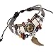 Celokiy Charm Angel Wing Unique Totem of Sun Multistrand Leather Bracelet