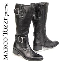 MARCO TOZZI premio Damen Langschaft Stiefel, Echtleder, schwarz
