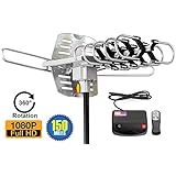 ViewTV Outdoor Amplified Antenna - 150 Miles Range - 360&deg; Rotation - Wireless Remote