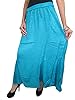 Womans Maxi Skirt Blue Emroidered Long Skirt Peasant Gypsy Skirts (L: 38" & W: 28"-38")