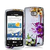 Purple Flower Chain Design Crystal Hard Skin Case Cover for LG Ally VS740 P ....