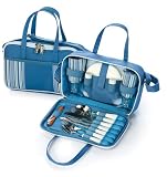 11 Compact Component Carrier Picnic Set for 2 with Accessories - Blue Stripe