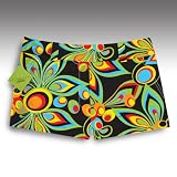 Loudmouth Golf Womens Mini Shorts: Shagadelic Black- Size 8