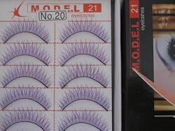 Model 21 Lashes Fake False Eyelash Eyelashes 10 Pairs High END #20 (Purple Lashes)