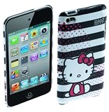Hello Kitty Stripe Case for iPod Touch 4 - Black/White