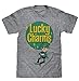 Tee Luv Men's Lucky Charms Shirt - Lucky The Leprechaun Retro Cereal T-Shirt, Graphite Heather, S