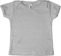 Infant Baby Rib Short Sleeve Lap Tee, Heather Grey, 12-18