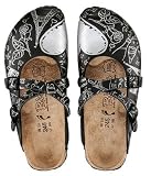 birkis insoles-Birkis clogs Dorian from Birko-Flor in Valentines Day Black Silver with a narrow insole