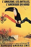 Art Poster, The Amazon, Antilles, and North America: Hamburg-Amerika Cruise Line - 18.75 x 27.5