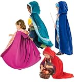 Classic Velour Cloak with Coordinating Cotton Print Lining, in Teal
