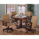 Three-in-One Solid Oak Wood Pool Poker Game Dining Table Chairs set by Games & Gadgets