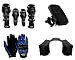 Auto Pearl Premium Quality Bike Accessories Combo Of AXO Motorcycle Racing Rider Elbow And Knee Guard Pads Protector Gear Black. & Waterproof Bikes/Bicycle Handlebar Mount Holder Case(Upto 5.5 inches) For Cell Phone. & Monster Knuckle Motorcycle/Bike Riding Gloves Blue 1 Pair. & Water Proof Bike Twin Saddle Bags Black. RS.3136.00