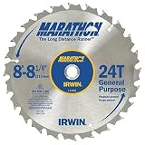 Irwin 14050 Marathon 8-1/4-Inch 24 Tooth ATB General Purpose Saw Blade with 5/8-Inch Arbor