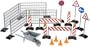 Construction set: railings, site signs, barrow and pylons