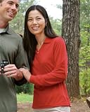 Tri-Mountain Womens Ultracool Pique Y-Neck Long Sleeve Golf Shirt. 656