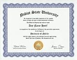 Nudity Nudist Degree: Custom Gag Diploma Naked Nude Doctorate Certificate (Funny Customized Joke Gift - Novelty Item)