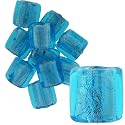 Brilliant Blue Silver Foil Murano Glass Bracelet Loose Beads
