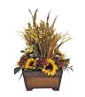 Artificial Yellow Sunflower Arrangement in Rattan