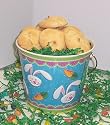 Scott's Cakes 1 lb. Almond Macaroon Cookies in a Blue Bunny Pail
