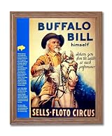 Buffalo Bill Cowboy Western Rodeo Vintage Poster Ad Home Decor Wall Picture Oak Framed Art Print