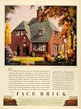 1928 Ad Brick House Design 102 American Face Brick Construction Material Leupold - Original Print Ad