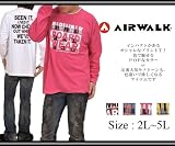 【大きいサイズ / 2L 3L 4L 5L】メンズ チェック柄使い プリント 天竺 長袖 Ｔシャツ AIR WALK(エアーウォーク)