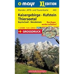 Kaisergebirge-Kufstein-Thiersee XL 1 : 25 000: Bayrischzell - Wendelstein. Wander-, MTB- und Tourenkarte GPS-genau / Grossdruck