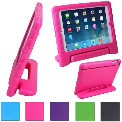WISECASE Children Light Weight drop Resistant Handle Case for iPad Mini (Hot Pink)