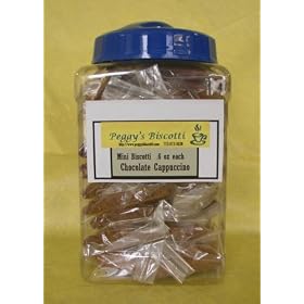 One Pound Jar Mini Chocolate Cappuccino Biscotti From Peggy’s Biscotti