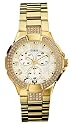 GUESS? Women's Crystal Accented Gold-Tone Watch #13537L