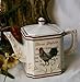 Brown Leghorn Rooster Porcelain Teapot
