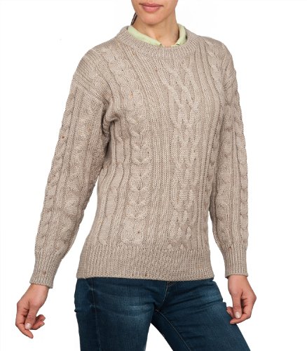 Wool Overs Women's Pure Wool Aran Sweater