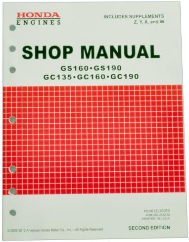 Honda GC135 GC160 GC190 GS160 GS190 Engine Service Repair Shop Manual
